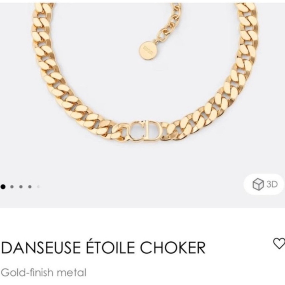 Christian Dior Daneuse Etoille CD Choker Necklace in Gold Finish - Picture 1 of 11